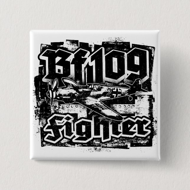 Badge Carré 5 Cm Bouton Bf 109 (Devant)