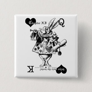 Badge Carré 5 Cm Bouton blanc de lapin