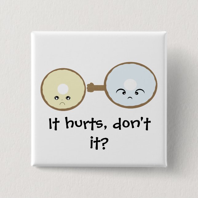 Badge Carré 5 Cm Bouton Blessure Donut version 2 (Devant)