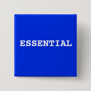 Badge Carré 5 Cm Bouton Bleu Qui Dit Essentiel