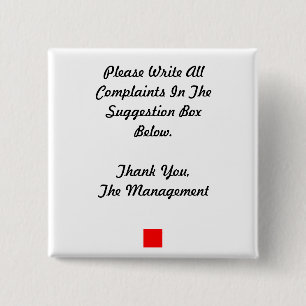 Badge Carré 5 Cm Bouton Boîte de suggestion