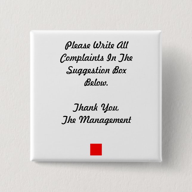 Badge Carré 5 Cm Bouton Boîte de suggestion (Devant)