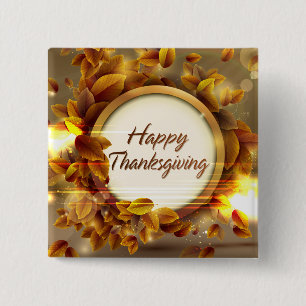 Badge Carré 5 Cm Bouton bon thanksgiving 3