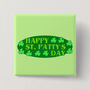 Badge Carré 5 Cm Bouton Bonne Fête de la Saint-Patrick