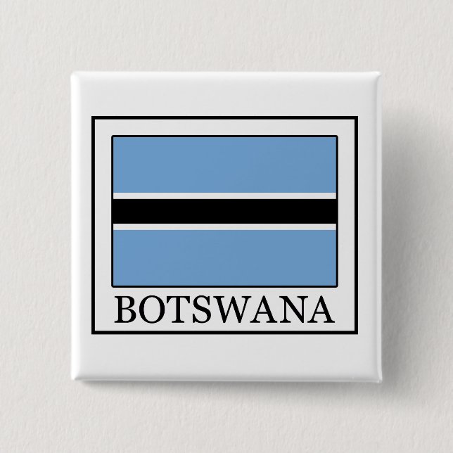Badge Carré 5 Cm Bouton Botswana (Devant)