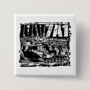 Badge Carré 5 Cm Bouton Bouton AAV-7A1