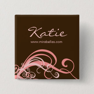 Badge Carré 5 Cm Bouton Bouton Bouton Bouton Broche rose