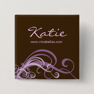 Badge Carré 5 Cm Bouton Bouton Bouton Bouton Broche violet