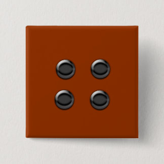 Badge Carré 5 Cm Bouton - Bouton Brown Carré