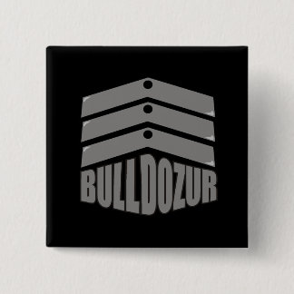 Badge Carré 5 Cm Bouton Bulldozur "Armoiries"