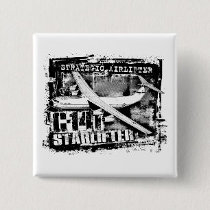 Badge Carré 5 Cm Bouton C-141 Starlifter