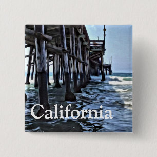Badge Carré 5 Cm Bouton Californie - Carré de 2 pouces
