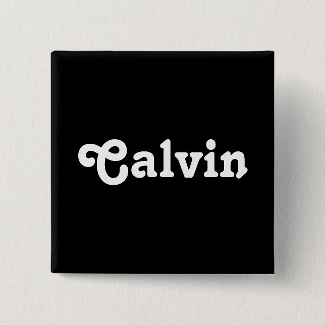 Badge Carré 5 Cm Bouton Calvin (Devant)