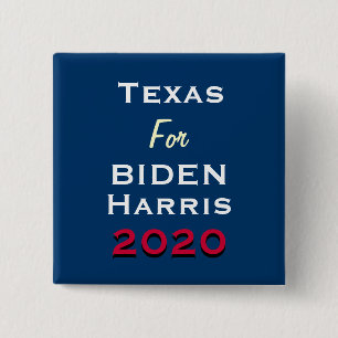 Badge Carré 5 Cm Bouton Campagne Texas For BIDEN HARRIS 2020