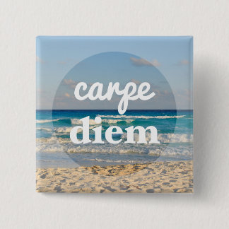 Badge Carré 5 Cm Bouton Carpe Diem