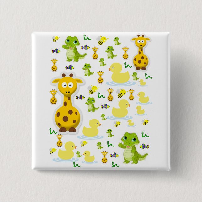 Badge Carré 5 Cm Bouton carré (Devant)