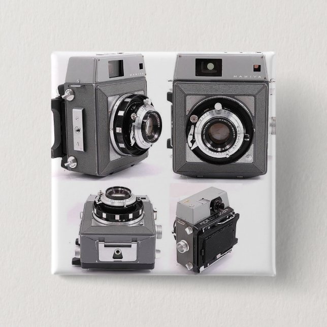 Badge Carré 5 Cm Bouton carré (Devant)