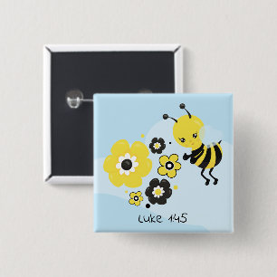 Badge Carré 5 Cm Bouton carré