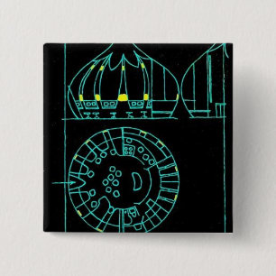 Badge Carré 5 Cm Bouton carré