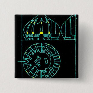 Badge Carré 5 Cm Bouton carré