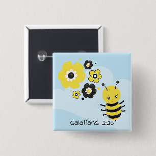 Badge Carré 5 Cm Bouton carré