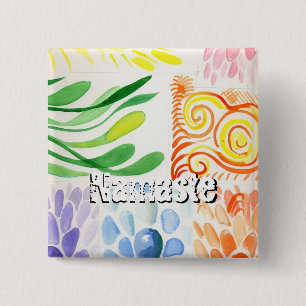 Badge Carré 5 Cm Bouton carré