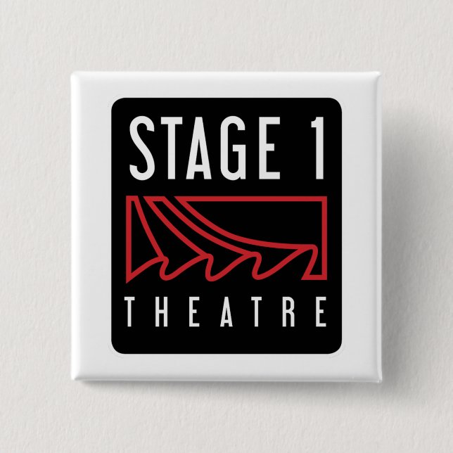 Badge Carré 5 Cm  Bouton Carré (Devant)