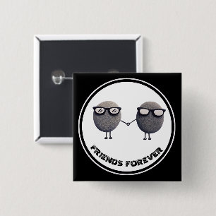 Badge Carré 5 Cm Bouton carré à broche arrière « Amis mignons pour 