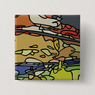 Badge Carré 5 Cm Bouton Carré "agir naturel" - 2"