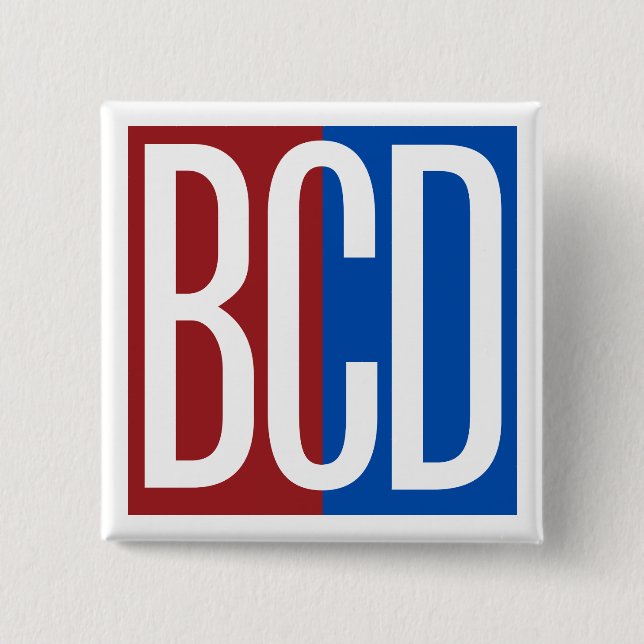 Badge Carré 5 Cm Bouton carré BCD (Devant)