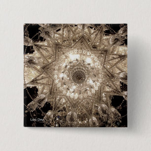 Badge Carré 5 Cm Bouton Carré "Crystal"