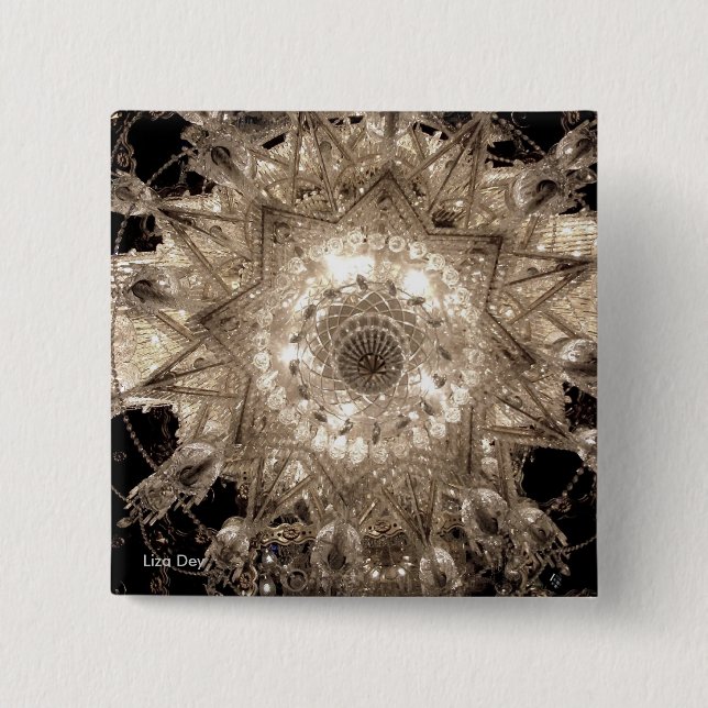 Badge Carré 5 Cm Bouton Carré "Crystal" (Devant)