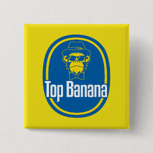 Badge Carré 5 Cm Bouton carré de 2 pouces Top Banana