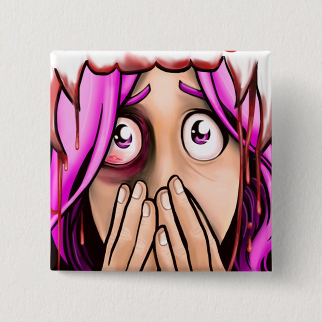 Badge Carré 5 Cm Bouton carré de DFD - aube (Devant)