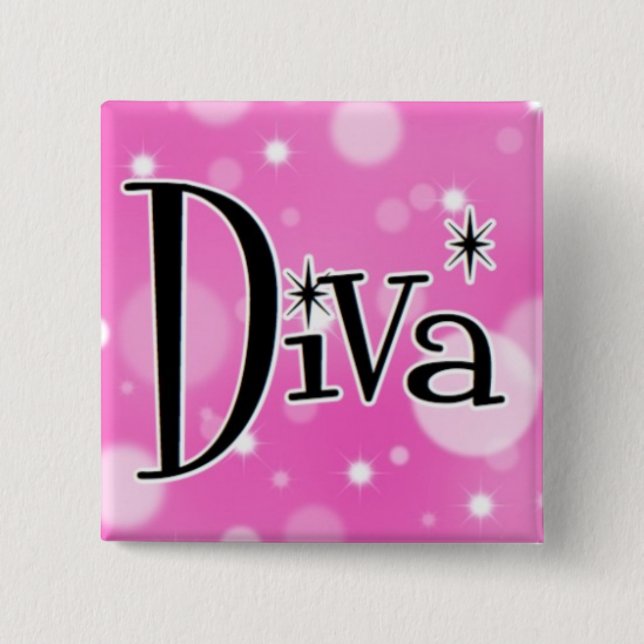 Badge Carré 5 Cm Bouton carré de diva (Devant)