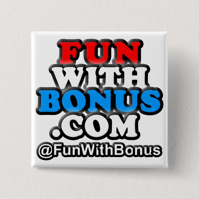 Badge Carré 5 Cm bouton carré de FunWithBonus.com (Devant)
