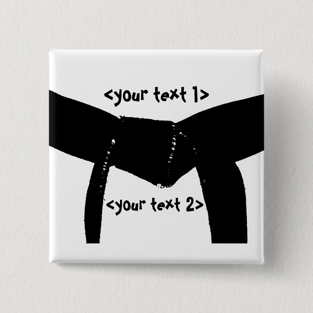 Badge Carré 5 Cm Bouton Carré de la ceinture noire de base Custom M (Devant)