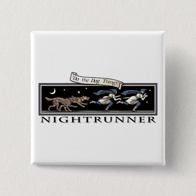 Badge Carré 5 Cm Bouton carré de Nightrunner (Devant)
