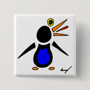 Badge Carré 5 Cm Bouton Carré de pingouin Abstrait