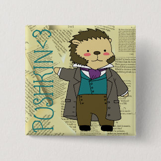 Badge Carré 5 Cm Bouton carré de Pushkin