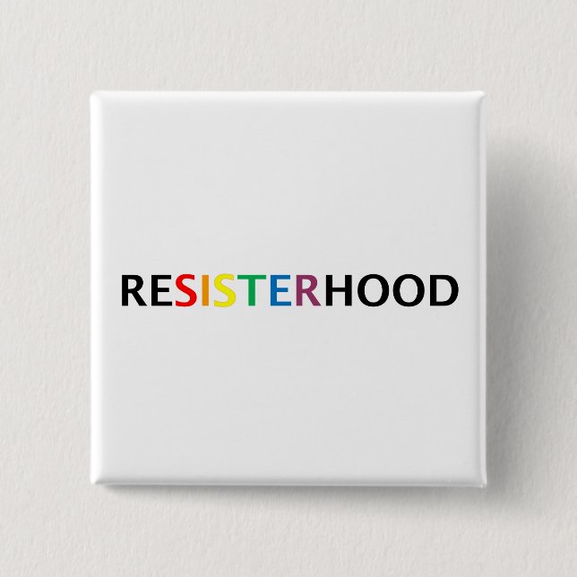 Badge Carré 5 Cm bouton carré de resisterhood (Devant)