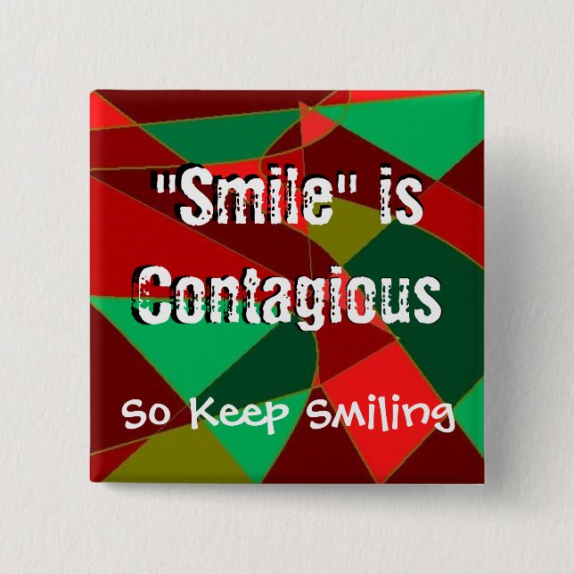 Badge Carré 5 Cm Bouton carré de sourire (Devant)
