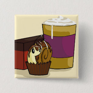 Badge Carré 5 Cm Bouton carré d'escargot de truffe