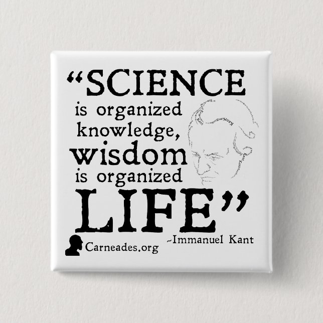 Badge Carré 5 Cm Bouton carré d'Immanuel Kant (Devant)