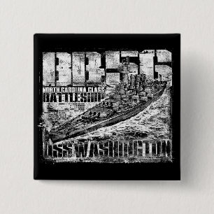 Badge Carré 5 Cm Bouton Carré du Battleship Washington
