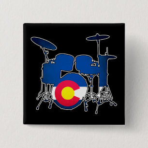 Badge Carré 5 Cm Bouton carré du drapeau du Colorado