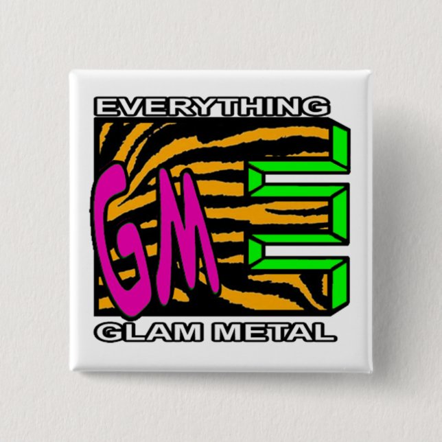 Badge Carré 5 Cm Bouton Carré du logo EGM Orange Tiger (Devant)