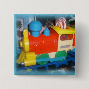 Badge Carré 5 Cm Bouton Carré du train de vacances Christmas Pin