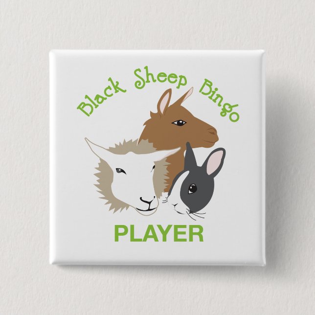 Badge Carré 5 Cm Bouton carré ; Joueur (Devant)