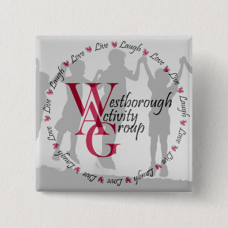 Badge Carré 5 Cm Bouton carré - logo rond